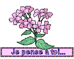 Gif animé je pense à toi fleurs